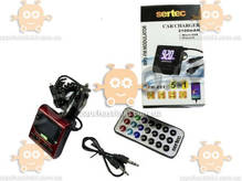 FM модулятор Sertec USB/пульт/MP3/AUX вход/12-24В/microSD/microUSB зарядка 2,1А