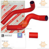 Патрубок радиатора УАЗ Патриот с кондиционером (3шт) силикон красный (пр-вo ROSTECO) М 3830233