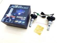 Светодиодные LED лампы H7 6000K 8000LM 50W (9, 12-24V) (2шт с фильтрами) САМЫЕ МОЩНЫЕ! (пр-во HEADLIGHT X3) ТМ