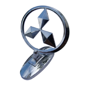 Эмблема прицел на капот MITSUBISHI ХРОМ сплав на скотче (значок, логотип, шильдик) (пр-во Завод) CH