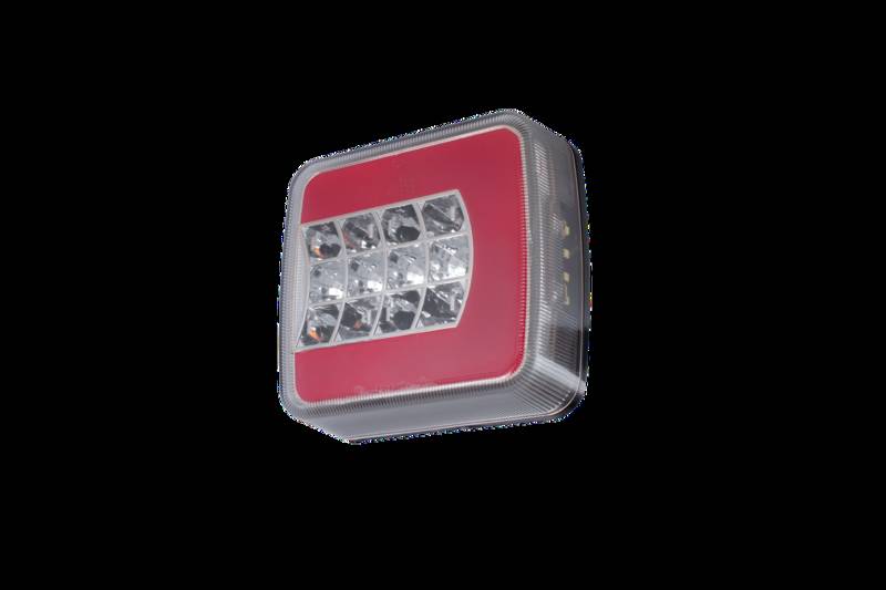 Фонарь LED задний квадратный универсальный 106х100х36мм (12,24,36V) АТП LED-T009 R Предоплата - фото