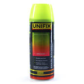 Краска универсальная ФЛУОРЕСЦЕНТНАЯ желтая 400мл (эмаль) (пр-во Unifix Украина) ПД 315897
