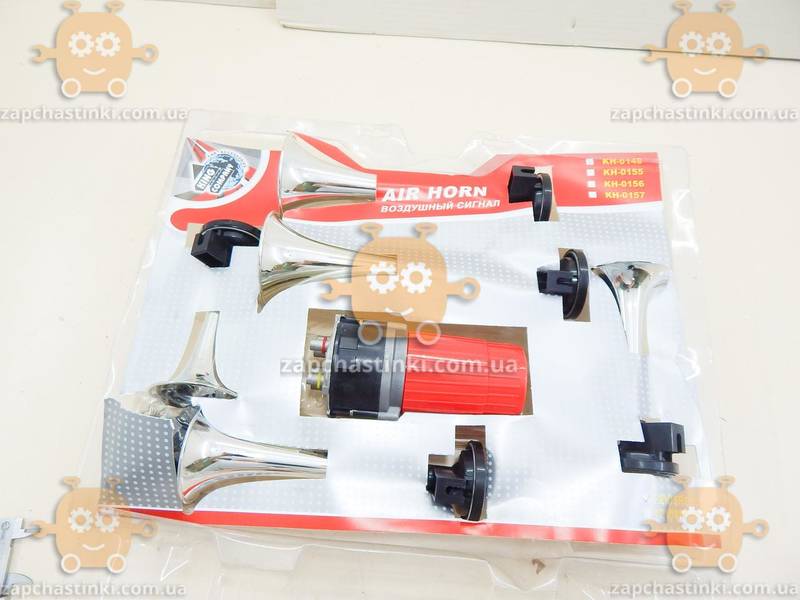 Сигнал звуковой воздушный 5 ДУДОК! ХРОМ ОЧЕНЬ МОЩНО + компрес. на 12v 24v (пр-во KING) AU - фото №2