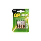 Батарейки AAA щелочные 1.5V минипальчик 4шт пленка (пр-во GP Super Alkaline) ПД 176613