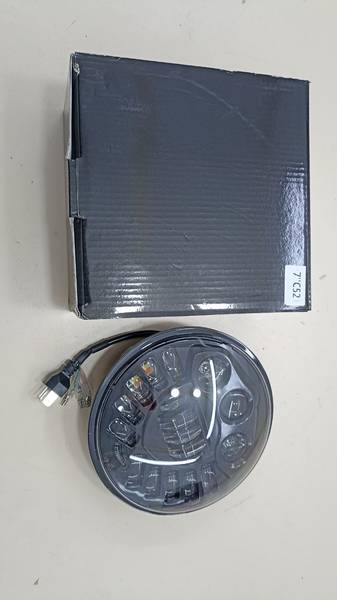 Фара головного света LED 65W (ближний+дальний+ходовые огни КОЛЬЦО+DRL) 7 дюймов АТП - фото