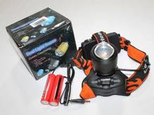 Фонарь налобный СВЕТОДИОДНЫЙ аккумуляторный 2000 Lumen 2 CREE, 3 режима (Тайвань) ПД 331590 З 311453