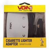 Разветвитель прикуривателя 3 выхода 10А/120Вт, 1 USB 2.4А, провод 0,78м, Евро (Voin Англия) ПД 296163