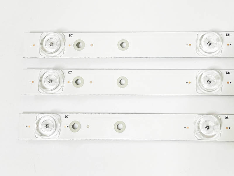 Подсветка телевизоров JVC, Haier, KIVI, Xiaomi КОМПЛЕКТ 3шт по 7 LED 18x725 подкладка алюминий (Завод) ВС - фото №2