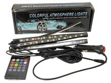 Подсветка автомобильная LED RGB (4штх220) 12В в прикуриватель (к-т пульт, микрофон) HR-01678 (Завод) ВС