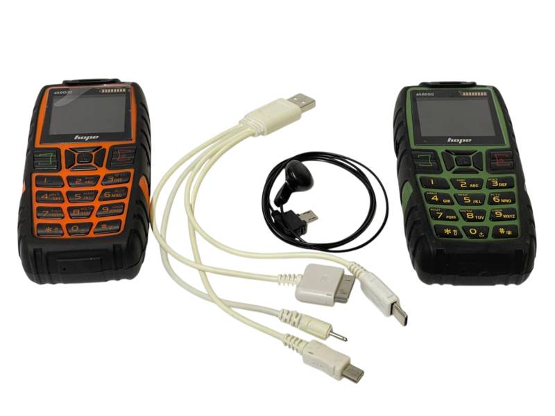 Противоударный телефон HOPE AK8000 2 сим с функцией PowerBank (+2 кабеля) БЕЗ БАТАРЕИ и Блочка (HOPE) ВС - фото №2