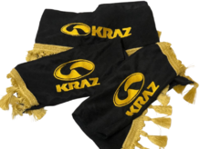 Штора в кабину KRAZ КРАЗ 225х18см, комплект 3шт (перед+уголки) ЧЕРНЫЙ / ЖЕЛТЫЙ (ламбрекен) (Завод) ВС