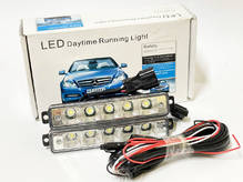 Дневные ходовые огни DRL-10 LED 10 диодов 12В 5Втх2шт 800Lm 190х38х28мм (2шт) 0087-02 (пр-во Завод) ВС