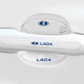 Защитные плёнки дверных ручек LADA 8шт (4 наклейки под ручки+4 на ручки) СИЛИКОН (Завод) СН