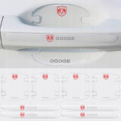 Защитные плёнки дверных ручек DODGE 8шт (4 наклейки под ручки+4 на ручки) СИЛИКОН (Завод) СН