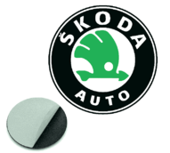Наклейка с логотипом SKODA №2 для авто и ключей d=15мм ПЛАСТИКОВАЯ объемная (пр-во Завод) СН