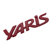 Эмблема надпись YARIS для Toyota КРАСНАЯ металл (на скотче) (пр-во Завод) CH