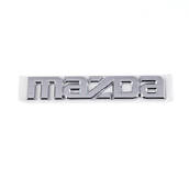 Эмблема надпись MAZDA ХРОМ 143х27мм пластик на скотче (логотип, значок, шильдик) (пр-во Завод) СН