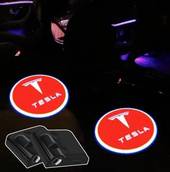 Проектор-подсветка дверей с логотипом TESLA Цена за 1шт (с магнитом, на скотче) (пр-во Завод) CH