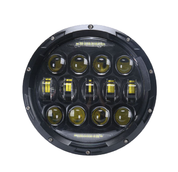 Фара LED ВАЗ, ГАЗ, КАМАЗ, УАЗ, иномарки, мото 178мм 7" 75W ближний+дальний (ангельские глазки) (Завод) СН